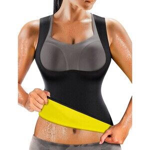 Cimkiz Sauna Vest Waist Trainer Tank Top Size M Neoprene Black NEW B91